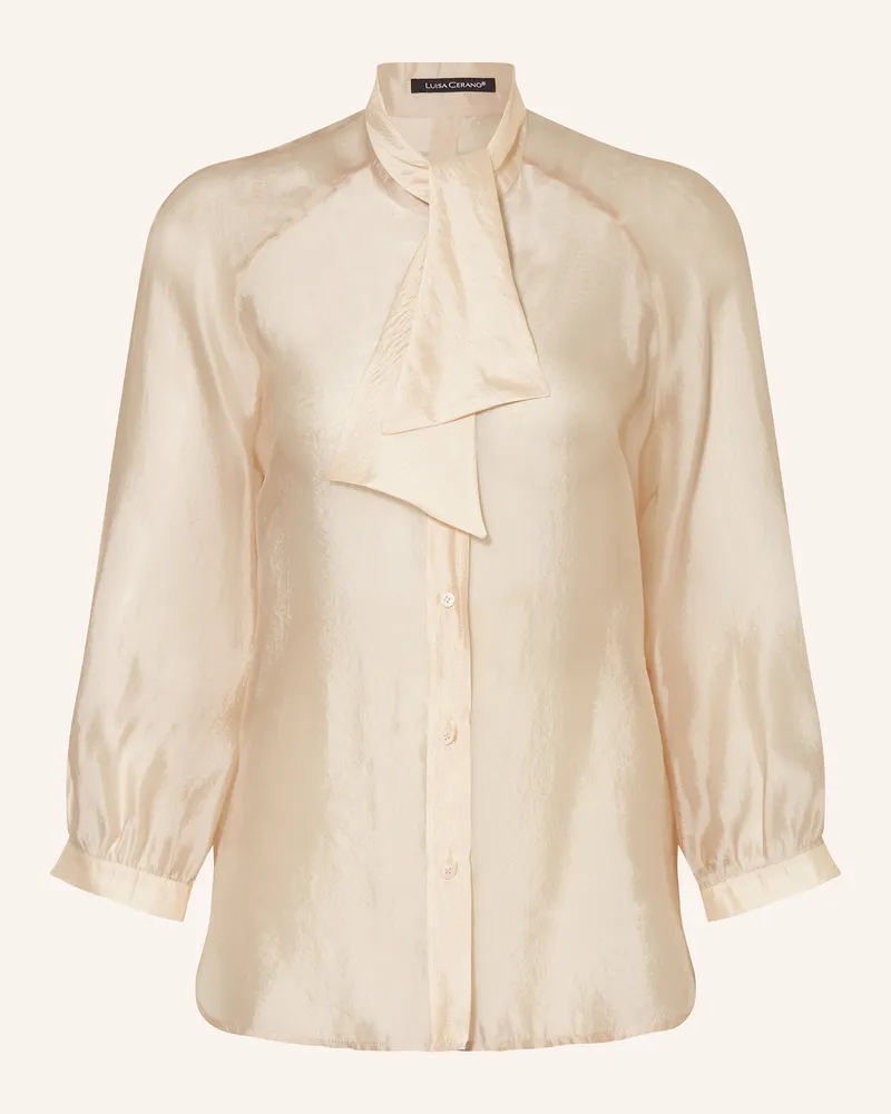 Luisa Cerano Bluse mit abnehmbarer Schluppe Creme