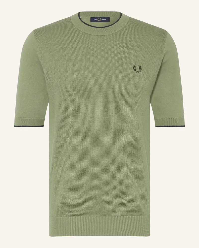 Fred Perry Strickshirt Oliv
