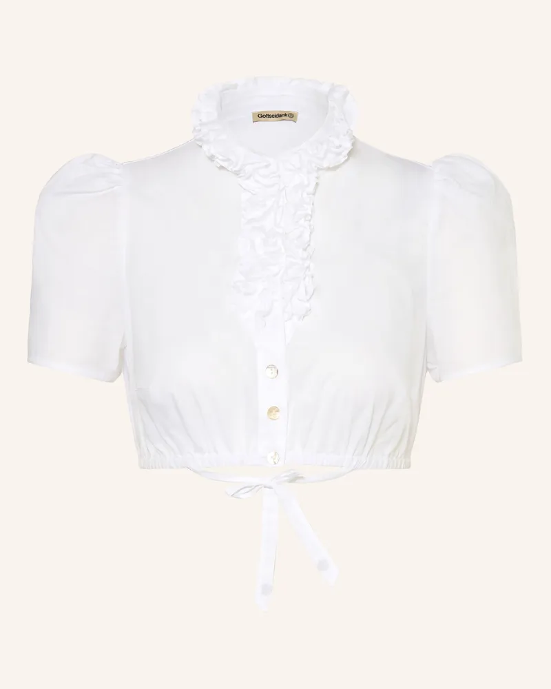 Gottseidank Dirndlbluse Daphne Mit Rüschen weiss Weiss
