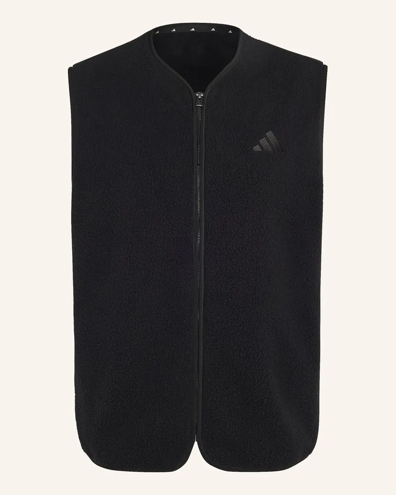 adidas City Tech 3-Streifen Fleece-Weste schwarz Schwarz