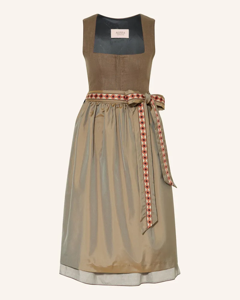KINGA MATHE Dirndl KARLA mit Leinen Taupe