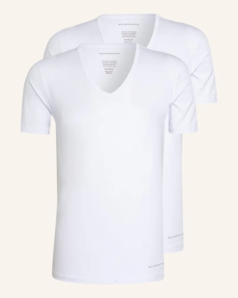 Baldessarini 2er-Pack V-Shirts weiss Weiss