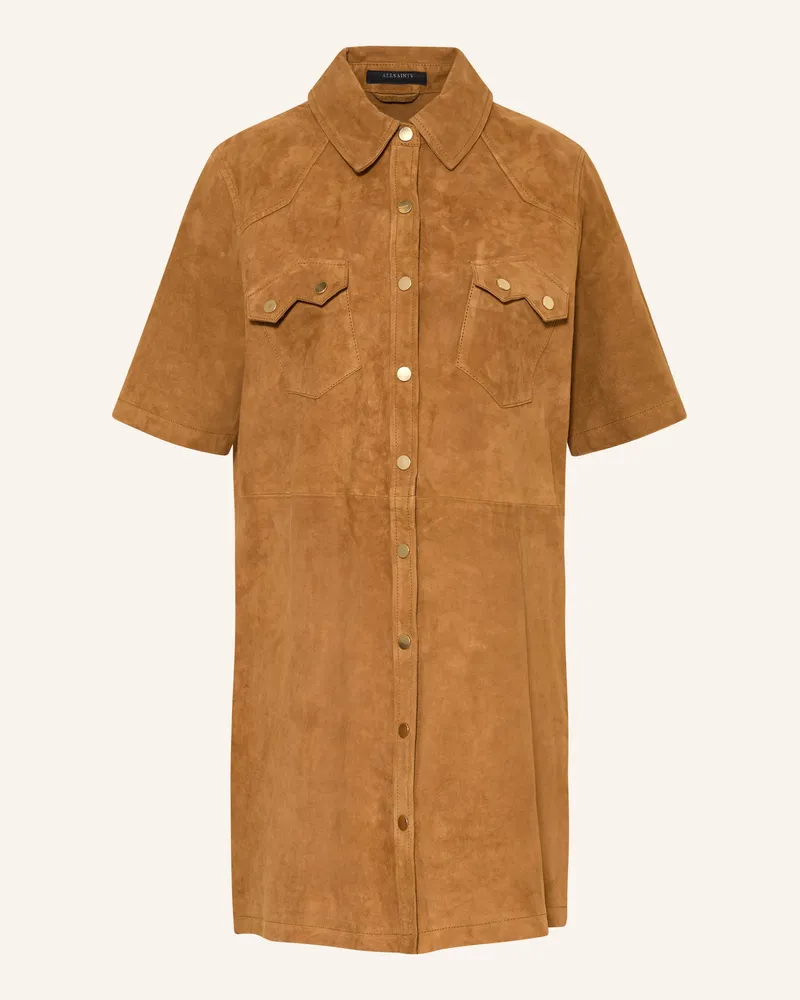 AllSaints Lederkleid ROCK Camel