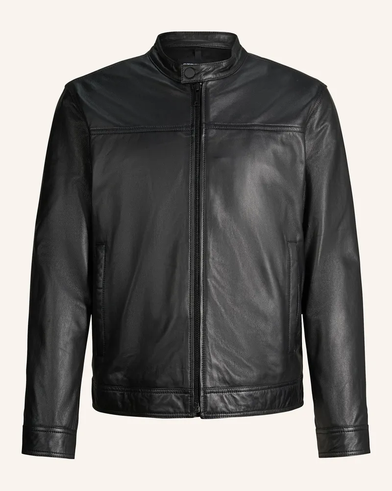 Strellson Lederjacke schwarz Schwarz