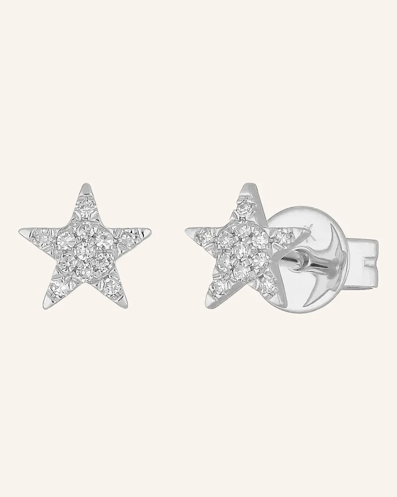 Leaf Ohrstecker STAR 18 Karat Weißgold mit Diamanten Weissgold