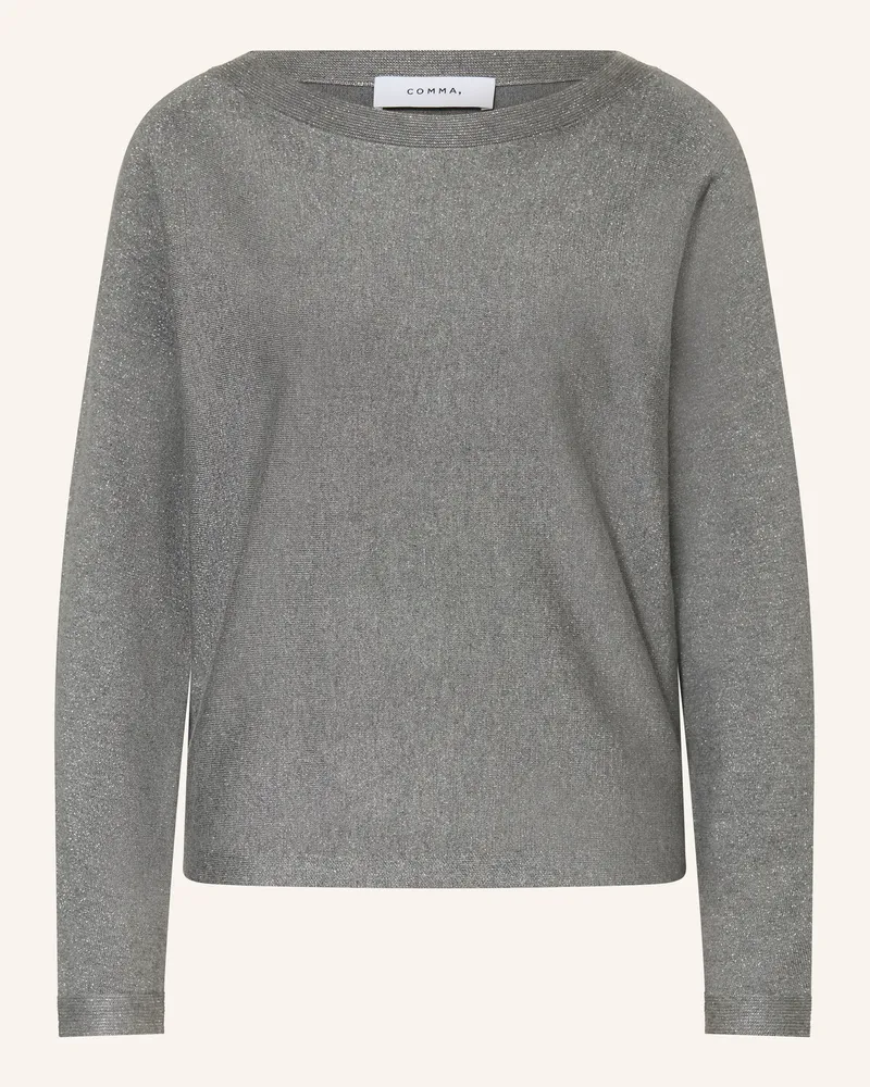 COMMA Pullover mit Glitzergarn Grau