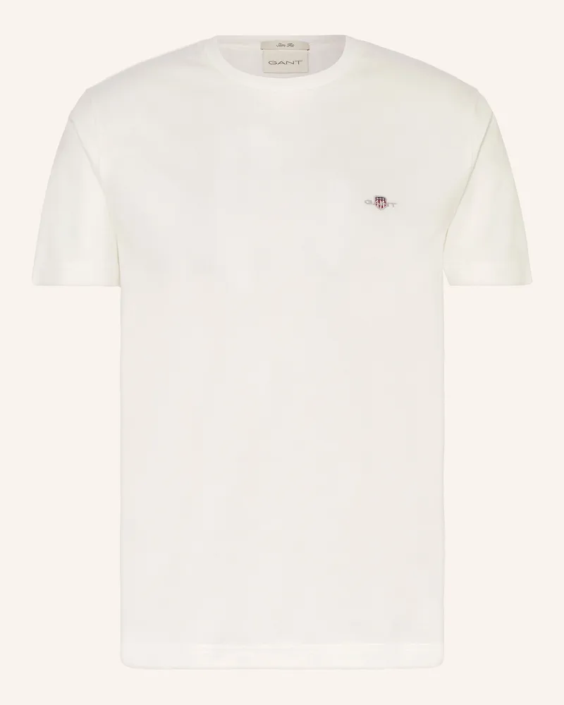Gant T-Shirt aus Piqué Creme