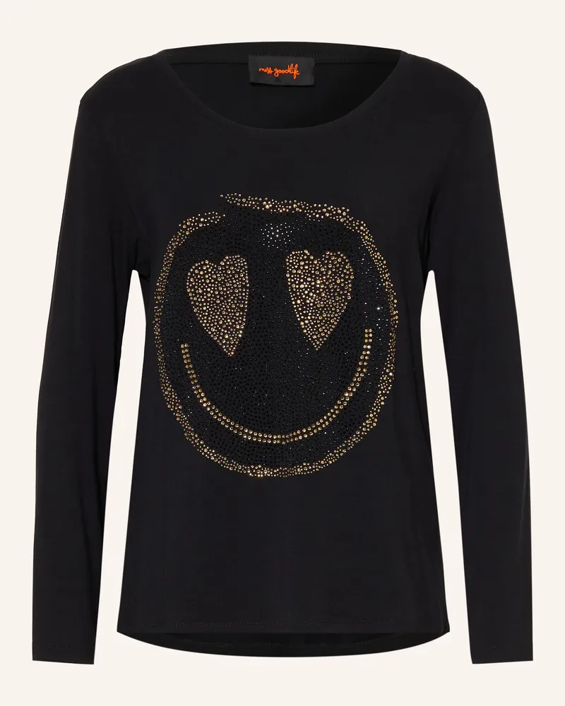 Miss Goodlife Longsleeve Mit Schmucksteinen schwarz Schwarz