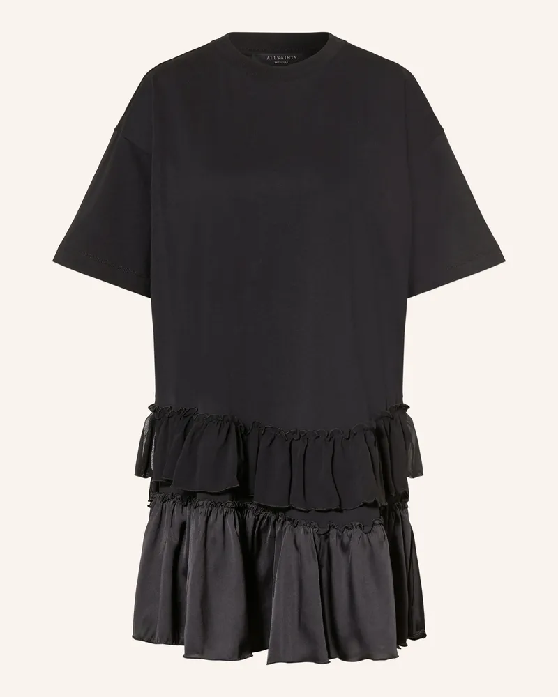 AllSaints Jerseykleid FEYRE im Materialmix Schwarz