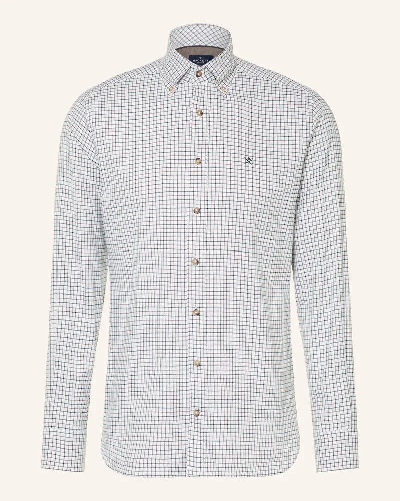 Hackett Flanellhemd Tailored Fit gruen Dunkelgrün