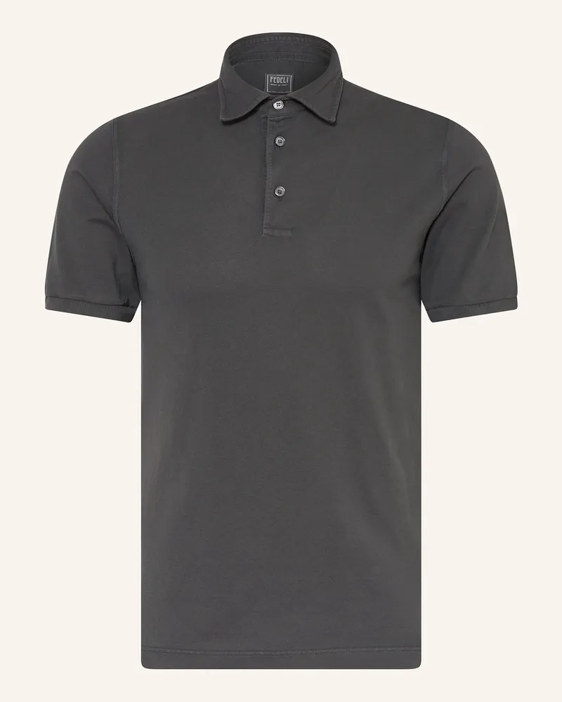 Fedeli Piqué-Poloshirt Dunkelgrau