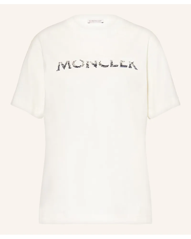 Moncler T-Shirt mit Pailletten Weiss