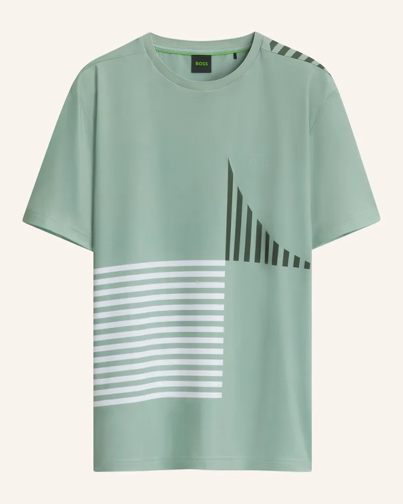 HUGO BOSS T-Shirt Tee Striped c1 Regular Fit gruen Grün
