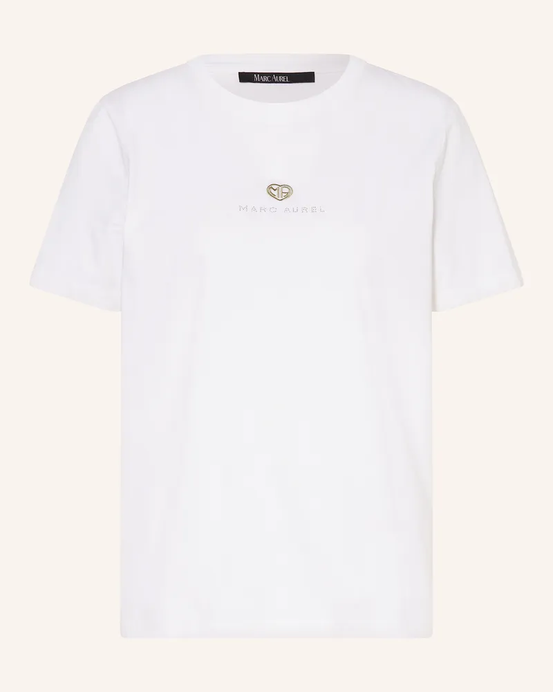 MARC AUREL T-Shirt mit Schmucksteinen Weiss