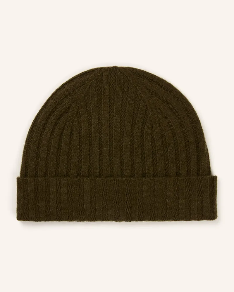 Strokesman's Cashmere-Mütze gruen Dunkelbraun