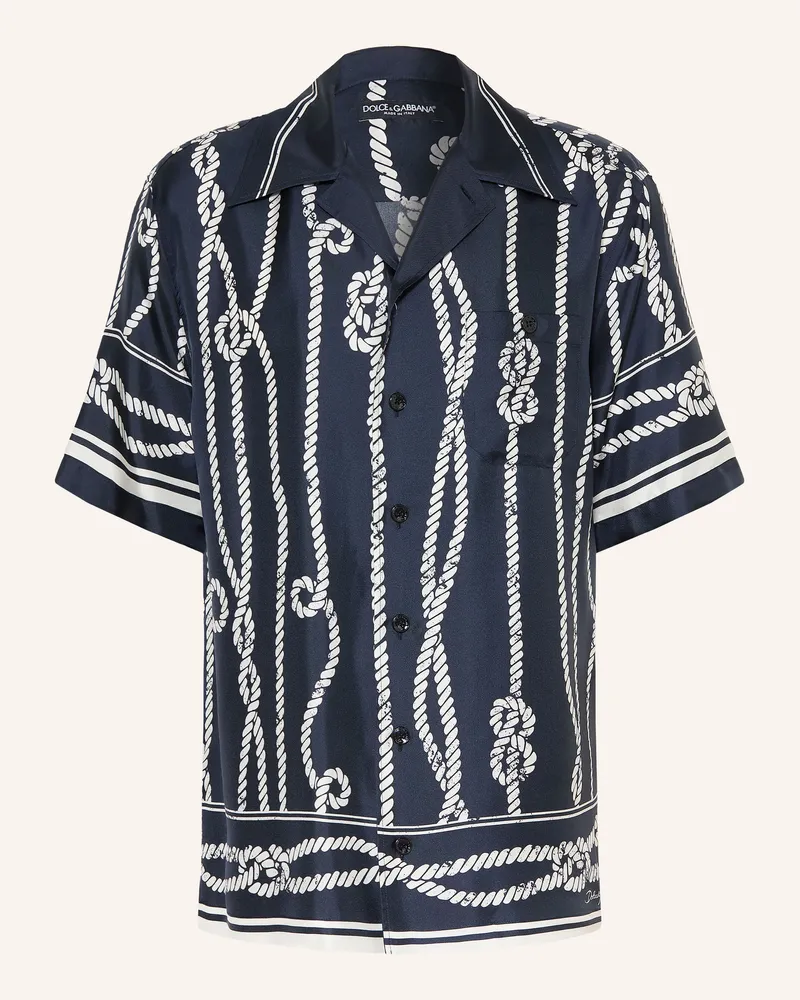 Dolce & Gabbana Resorthemd Comfort Fit Aus Seide blau Dunkelblau
