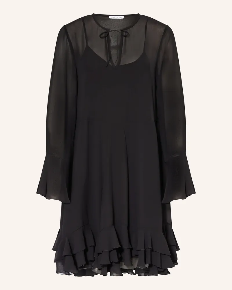 Mrs & HUGS Kleid Mit Volants schwarz Schwarz