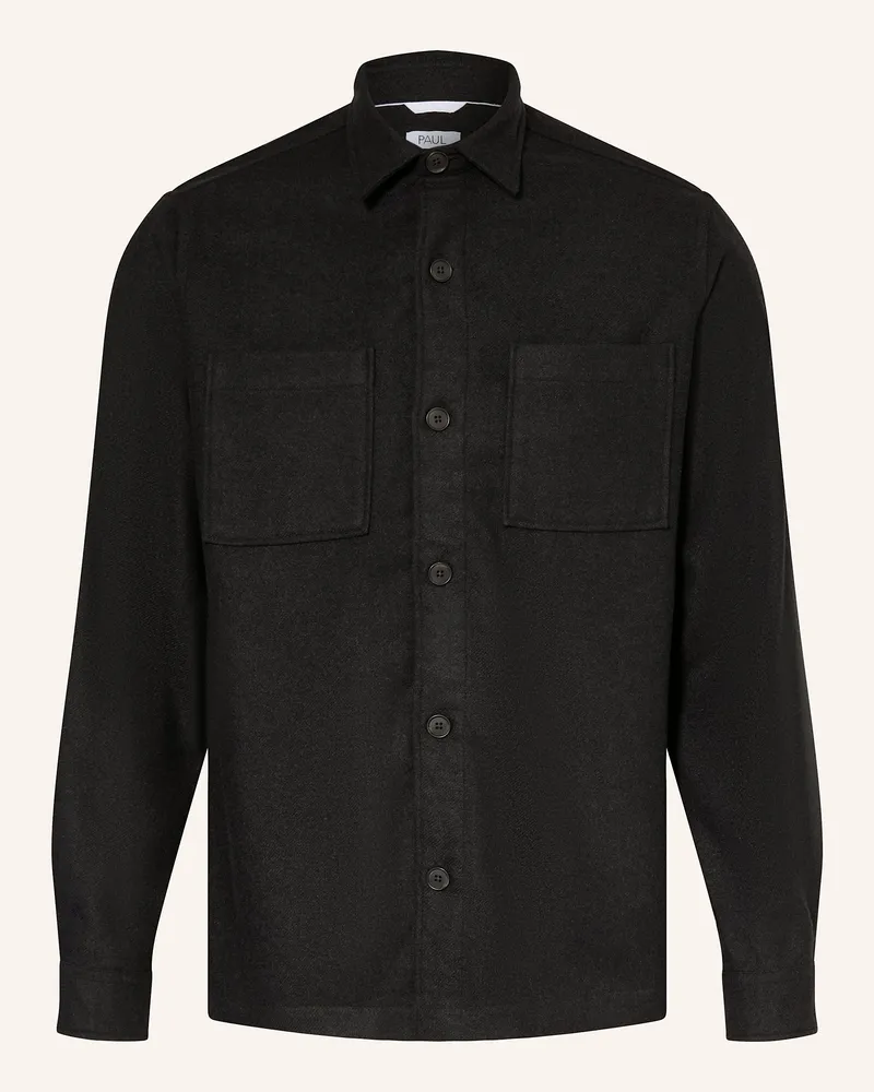 paul Flanell-Overshirt Schwarz