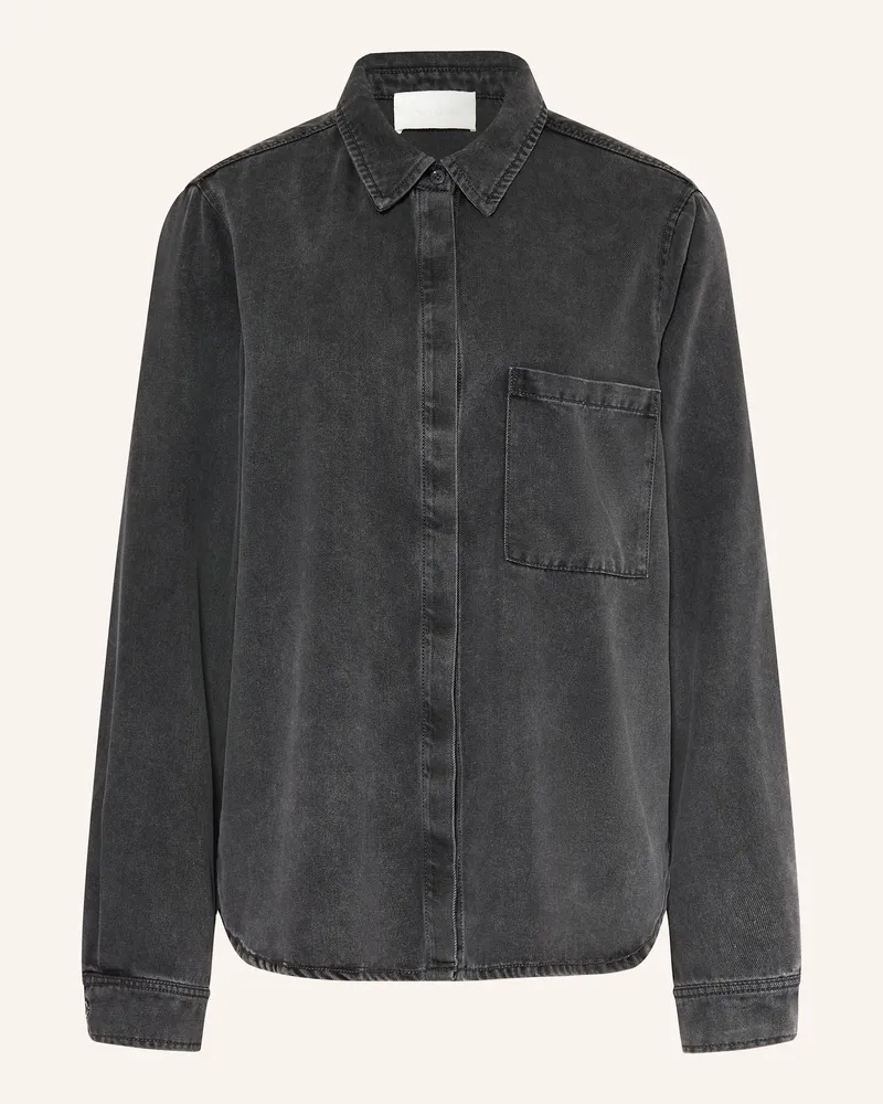 Juvia Hemdbluse BIRGA in Jeansoptik Schwarz