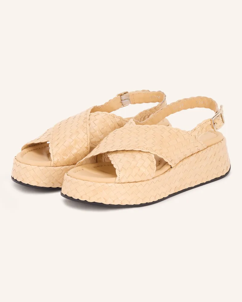 Pons Quintana Plateau-Sandalen weiss Creme