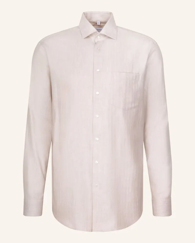 Seidensticker Flanellhemd Regular Fit Beige