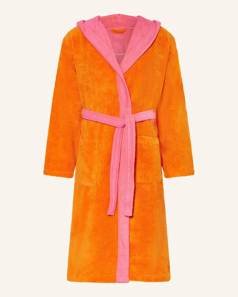 Vossen Unisex-Bademantel COMFORT LINE mit Kapuze Orange