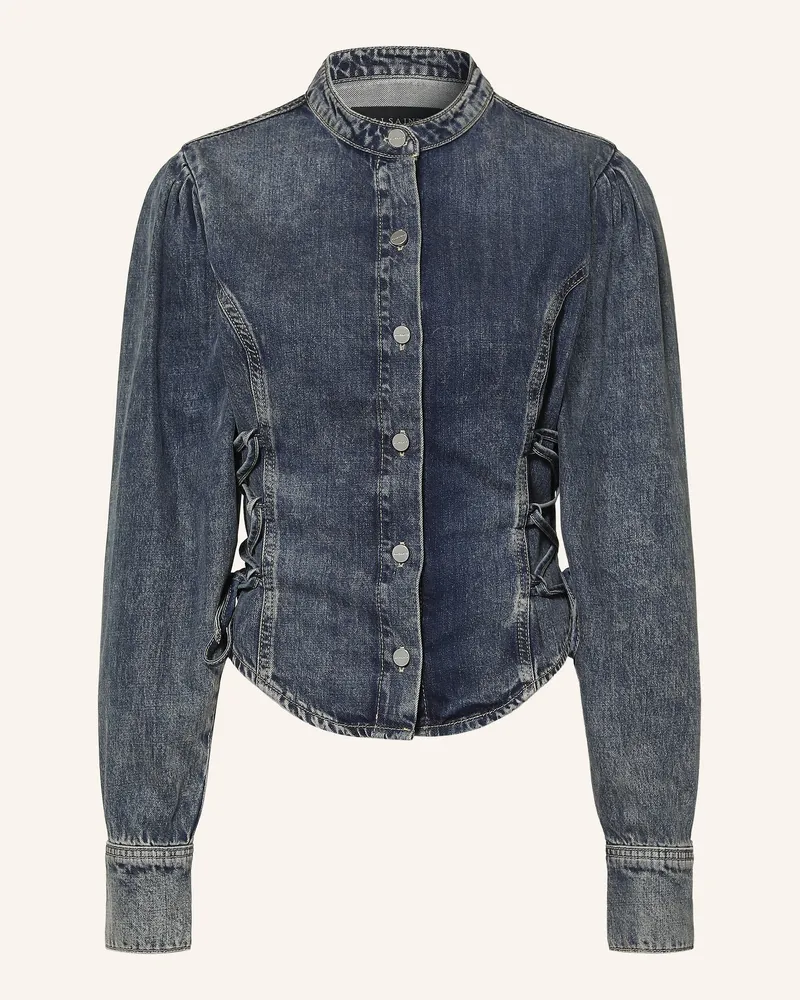 AllSaints Jeansbluse Evanna blau Dunkelblau