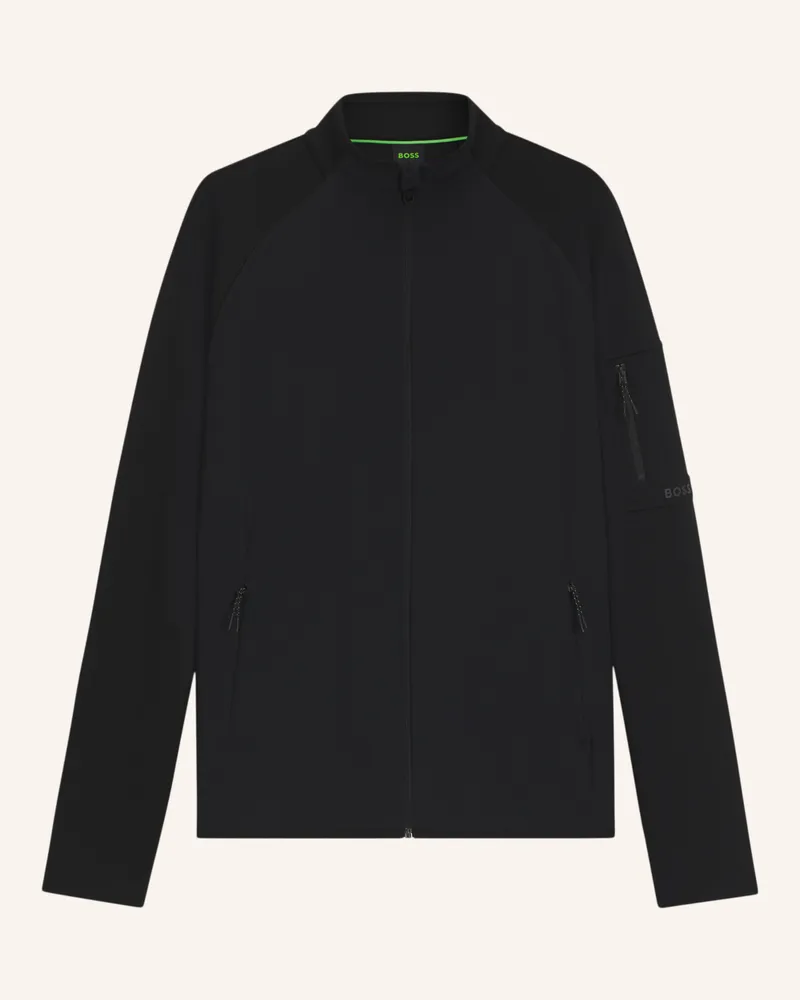 HUGO BOSS Sweatshirt FZ URBAN TECH Regular Fit Schwarz