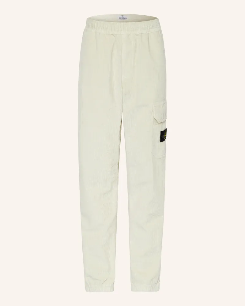 Stone Island Cargohose Regular Tapered Fit aus Cord Hellgelb
