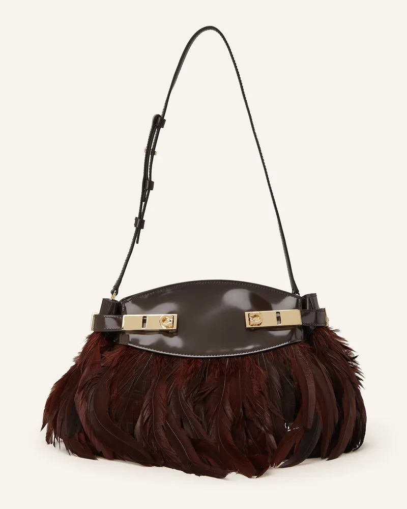 Ferragamo Umhängetasche HUG SMALL Dunkelbraun