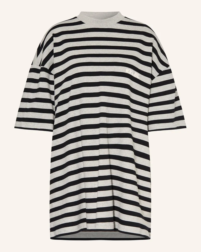 Karo Kauer Oversized-Shirt Mit 3/4-Arm grau Grau