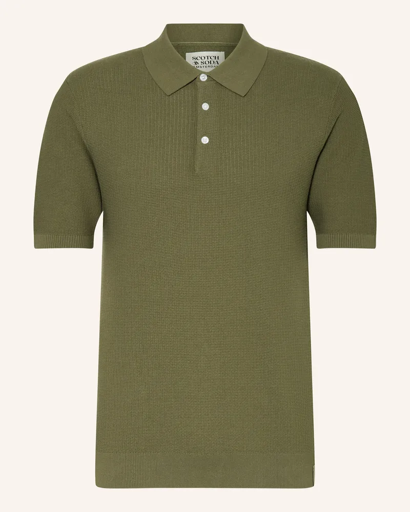 Scotch&Soda Strick-Poloshirt gruen Oliv