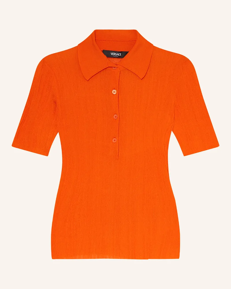 Versace Strick-Poloshirt Orange