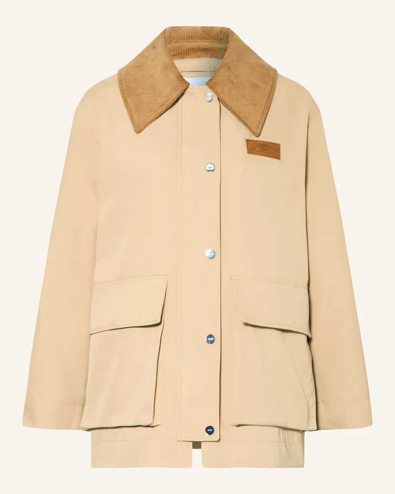 Ganni Oversized-Jacke Dunkelgelb
