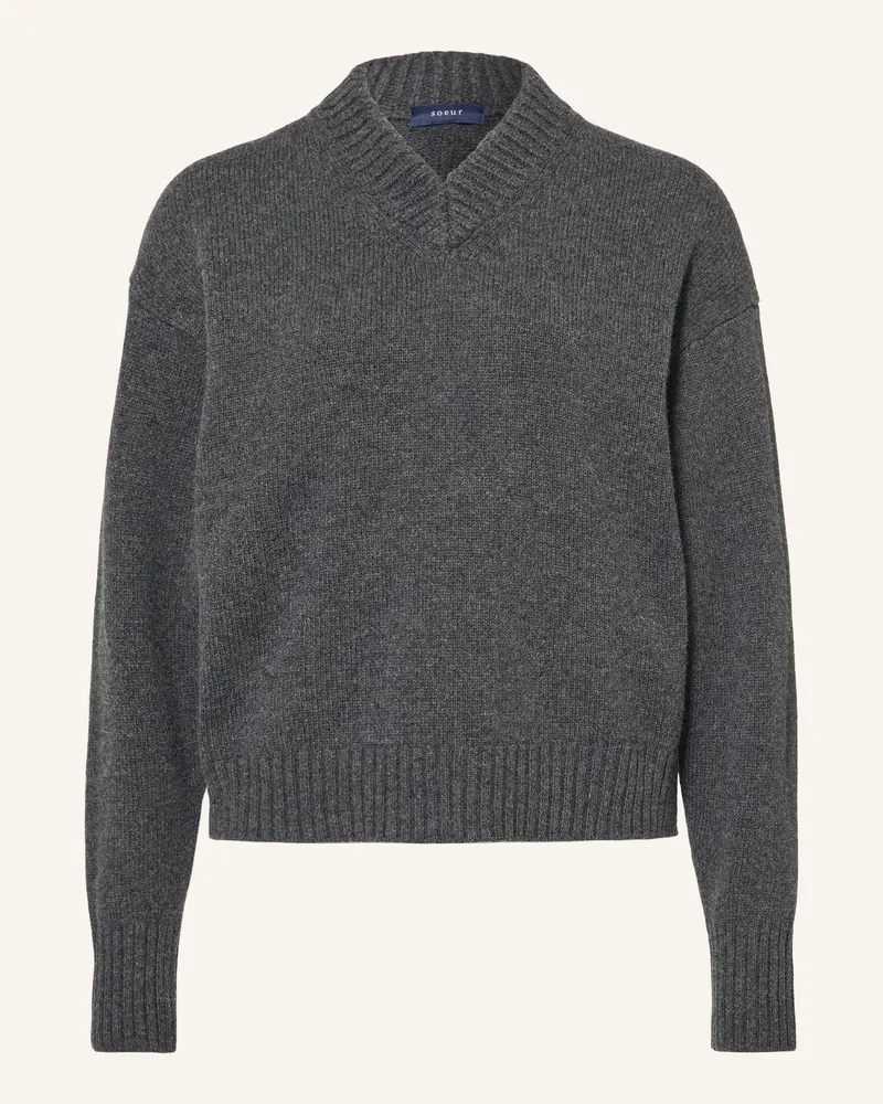 Soeur Pullover Julie Aus Merinowolle grau Dunkelgrau