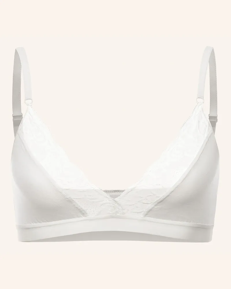 Ehrlich Textil Clara Bralette Mit Spitze Aus Modal - Verstellbare Träger weiss Beige