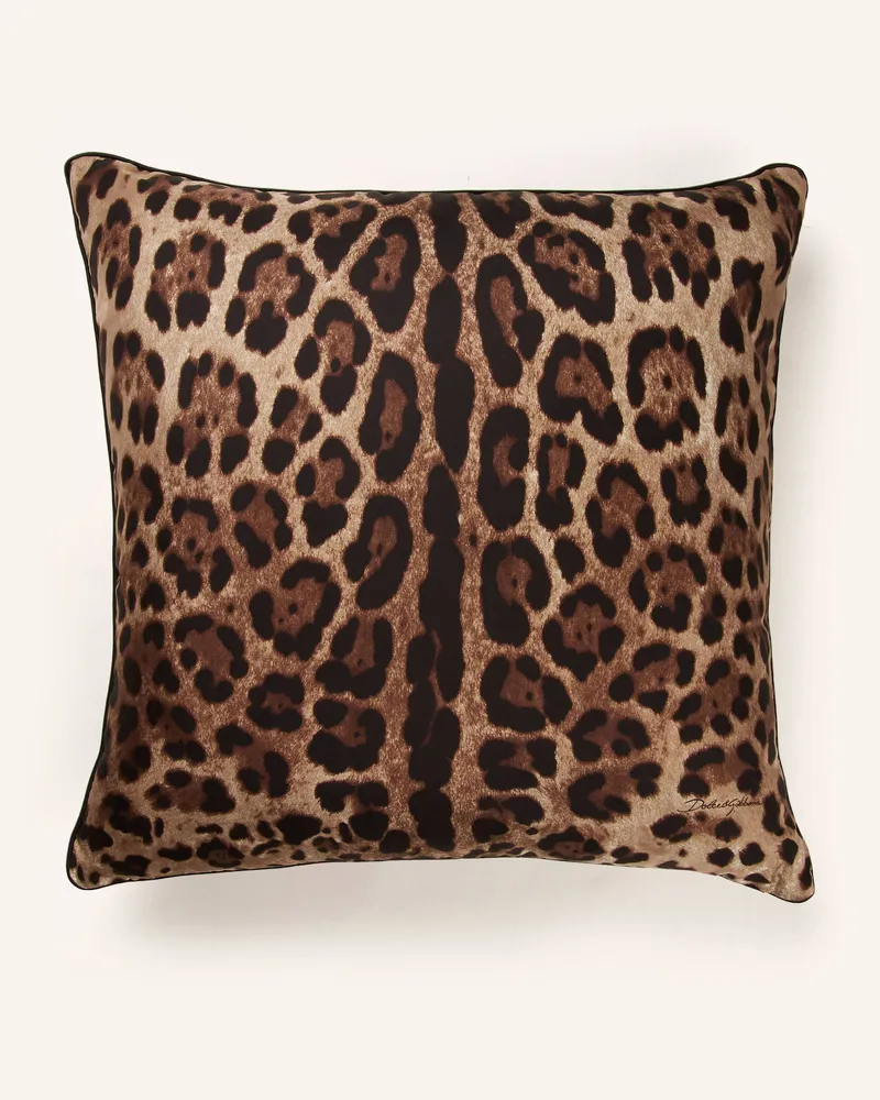 Dolce & Gabbana Casa Dekokissen aus Seide Dunkelbraun