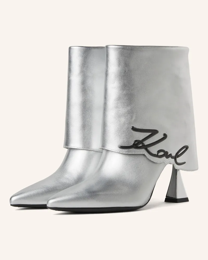 Karl Lagerfeld Stiefel Silber