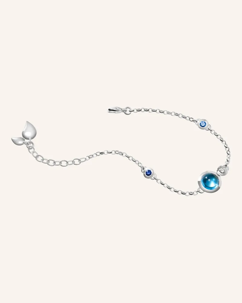TAMARA COMOLLI Armband BRACELET BOUTON MINI CHAIN 'OCEAN' - SMALL/MEDIUM 18K Weißgold Weissgold