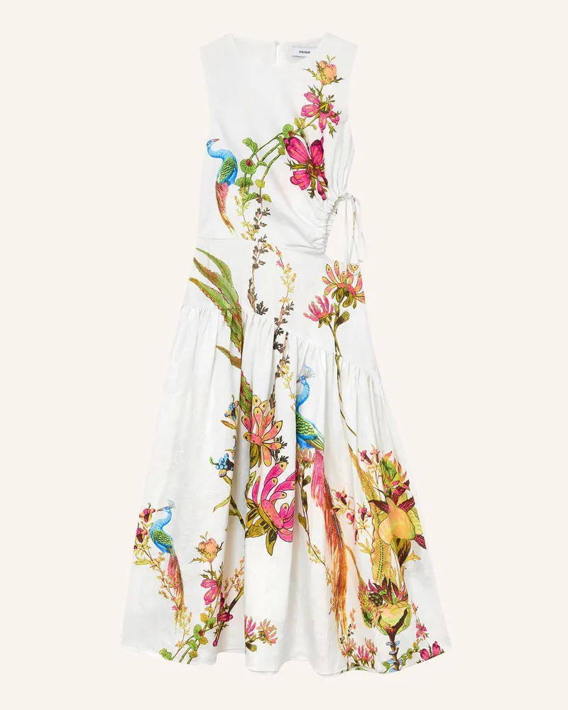 Reiss Leinenkleid Bianca Mit Cut-Out beige Weiss