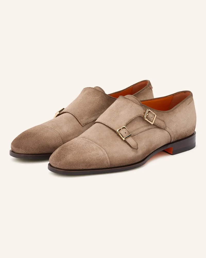 Santoni Double-Monks Axel beige Hellbraun