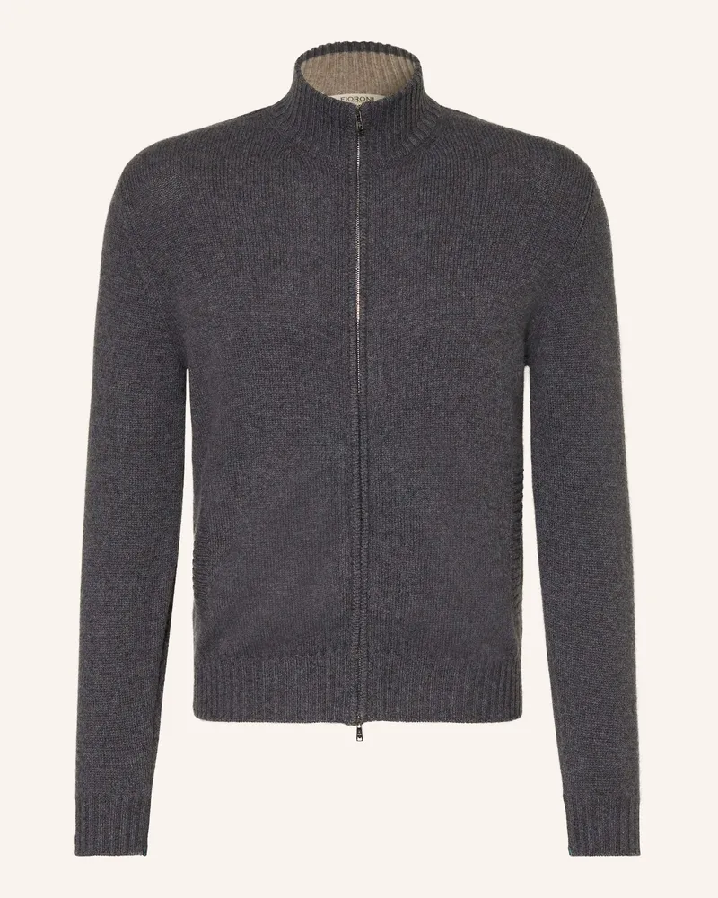 FIORONI Strickjacke aus Cashmere Dunkelgrau