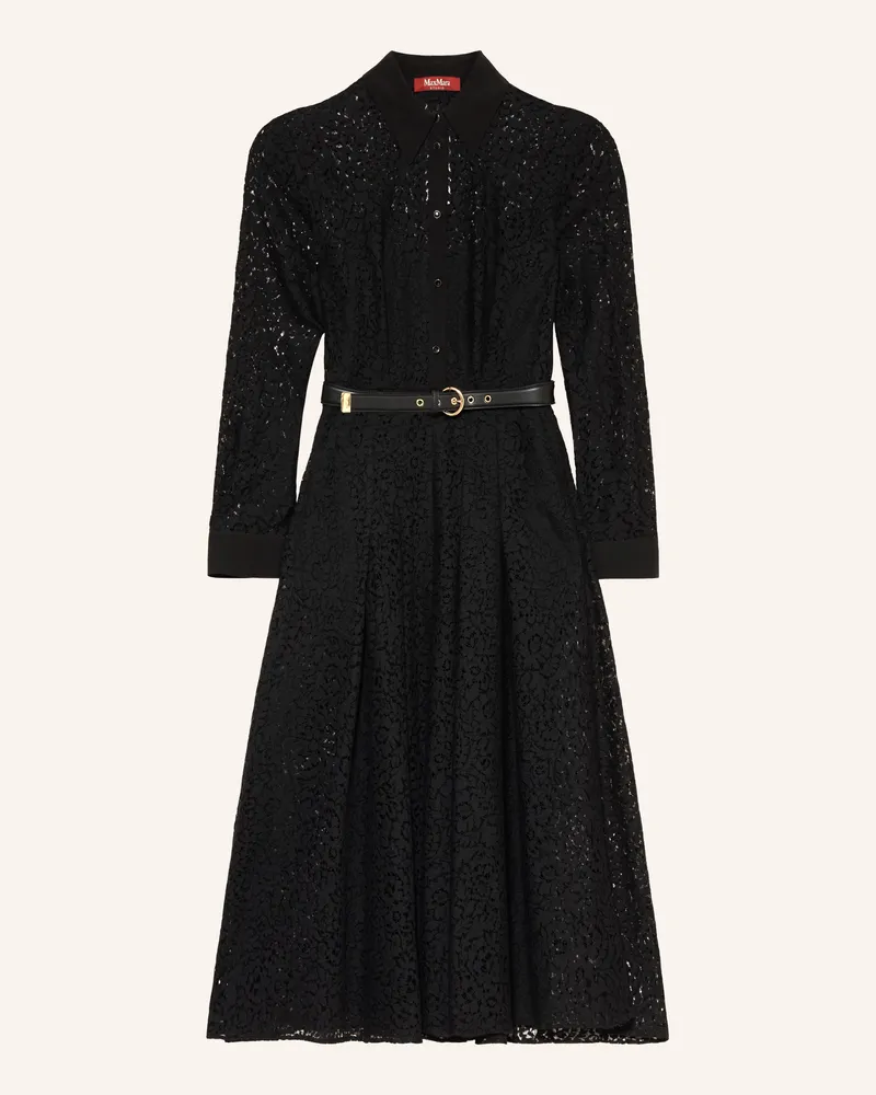 Max Mara Hemdblusenkleid Ricordo Aus Spitze schwarz Schwarz