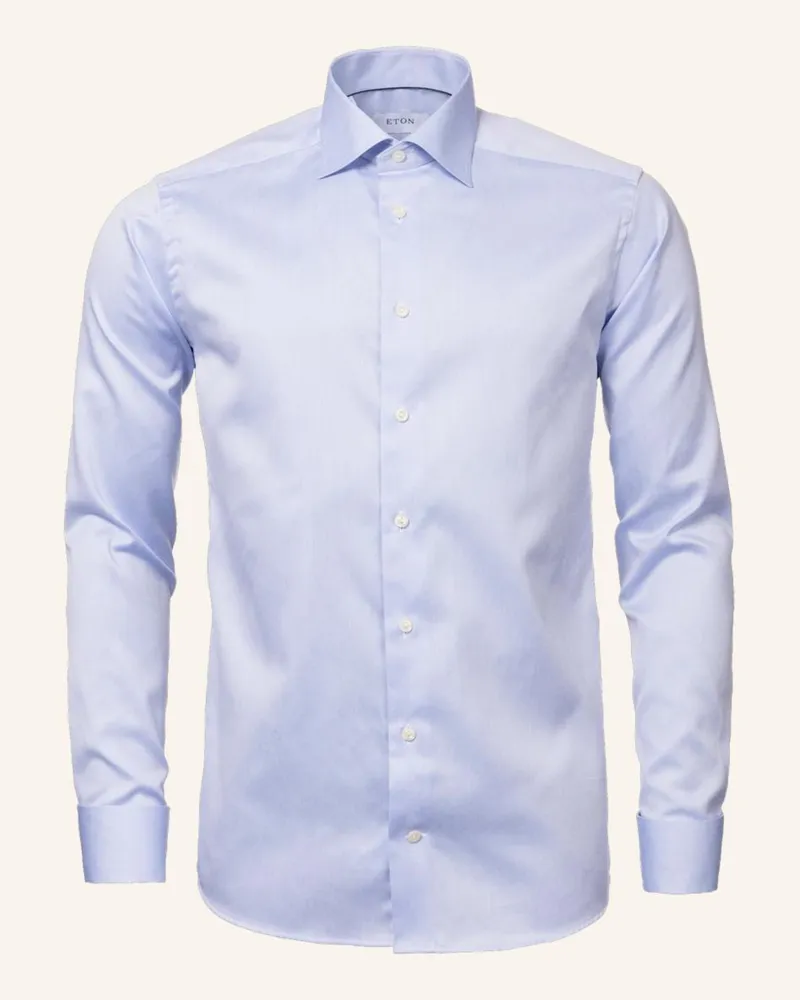 Eton Signature-Twill-Hemd Slim Fit Blau