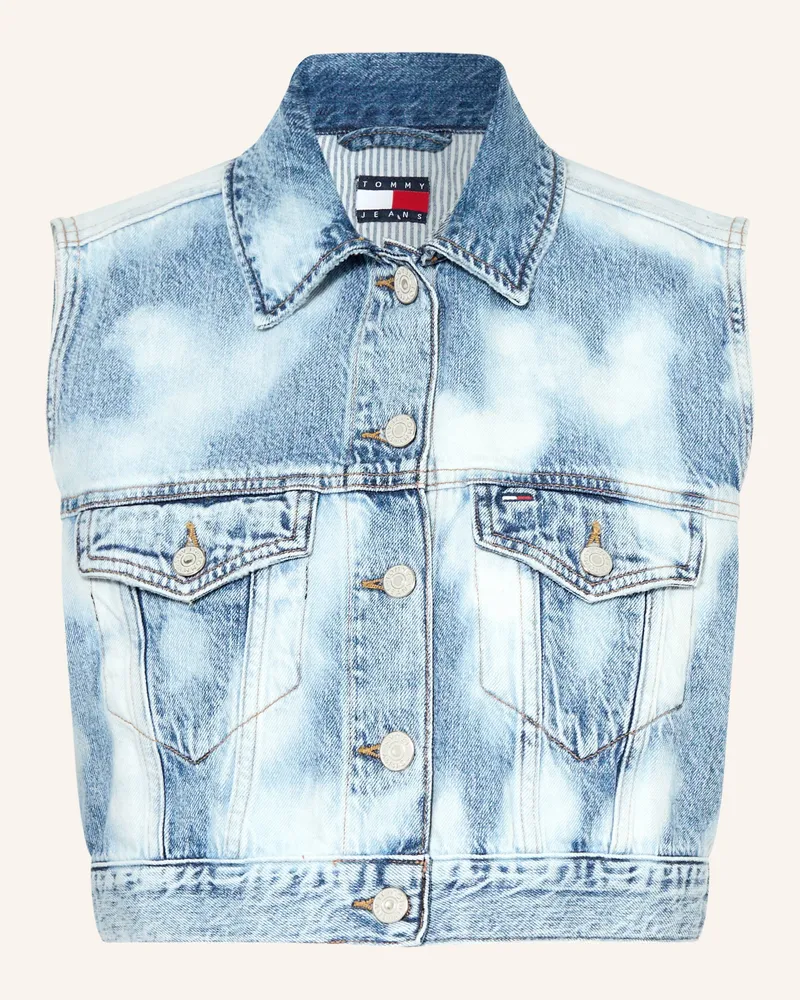Tommy Hilfiger Cropped-Jeansweste blau Hellblau