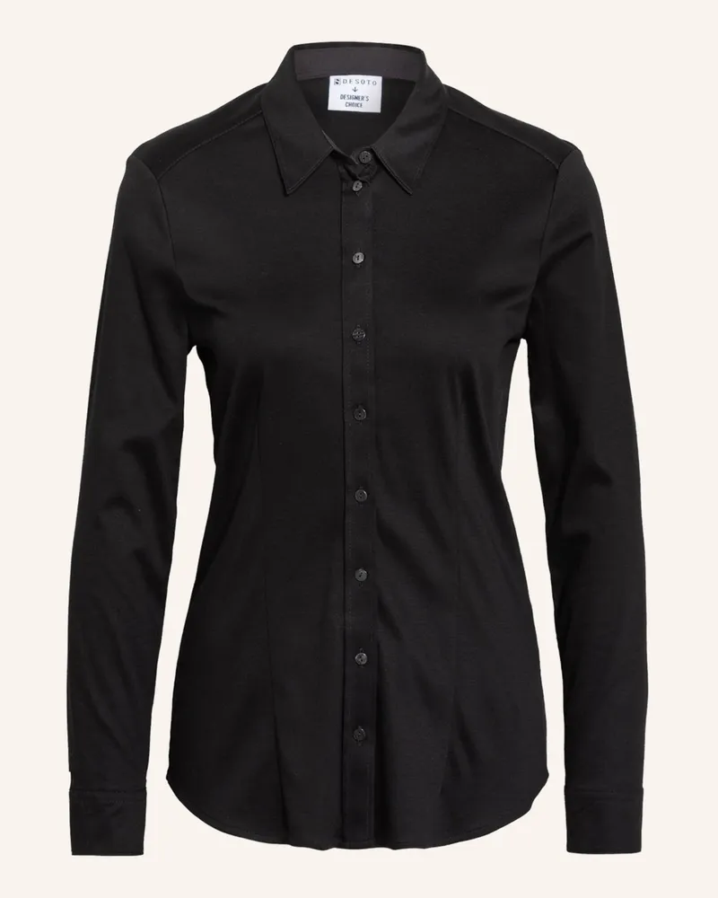 DESOTO Hemdbluse Pia Aus Jersey schwarz Schwarz