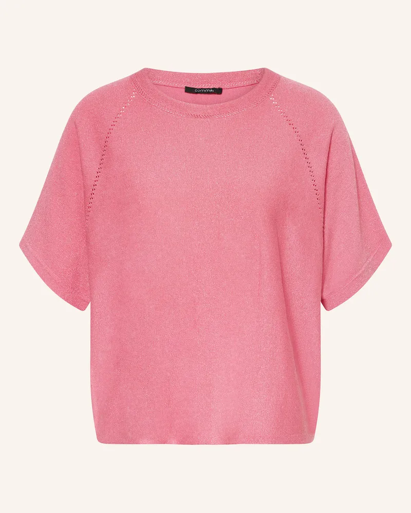 COMMA Strickshirt mit Glitzergarn Pink