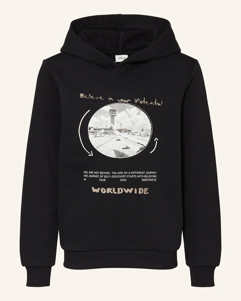 S.Oliver Hoodie schwarz Schwarz
