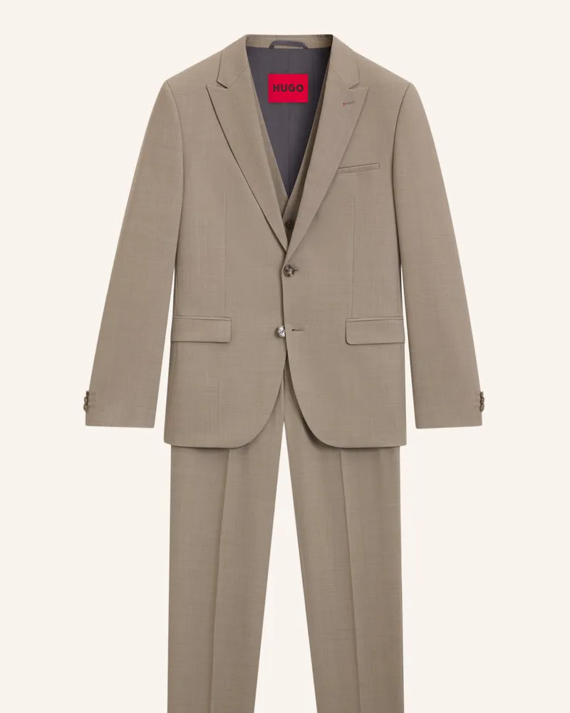 HUGO BOSS Business Anzug Arti/Hesten241V1X Extra-Slim Fit beige Beige