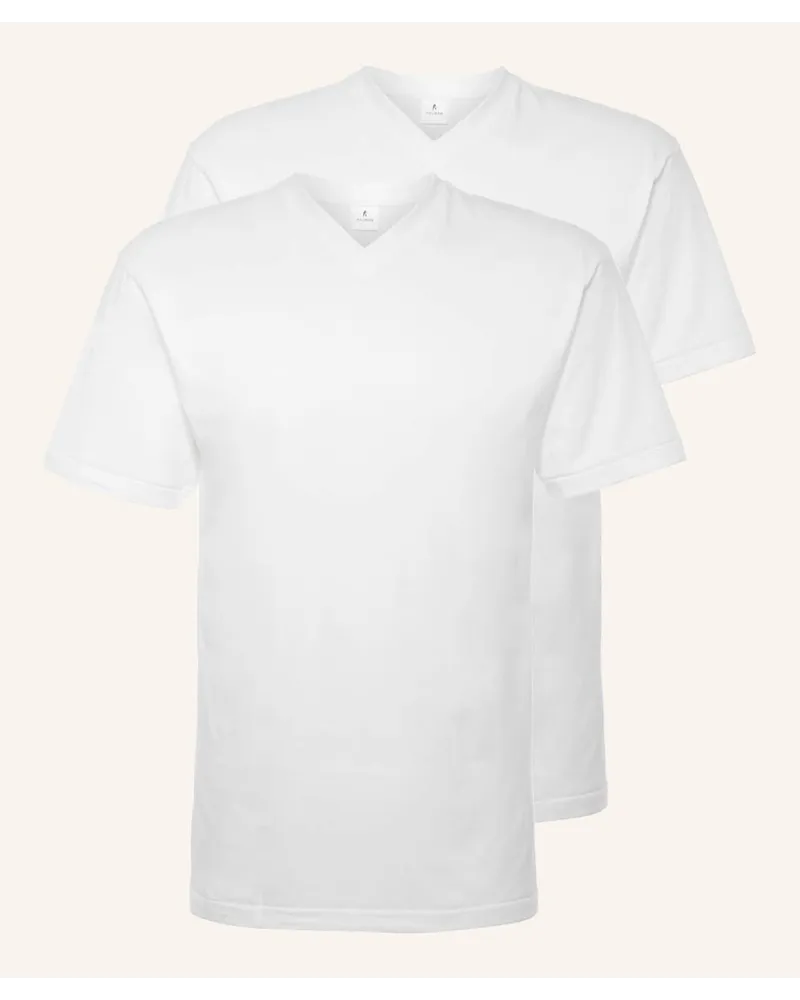 Ragman 2er-Pack V-Shirts Weiss